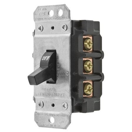 BRYANT Industrial Toggle Switch, Motor Disconnect 3P, 30A 600V AC, Side Wired Black 30003D